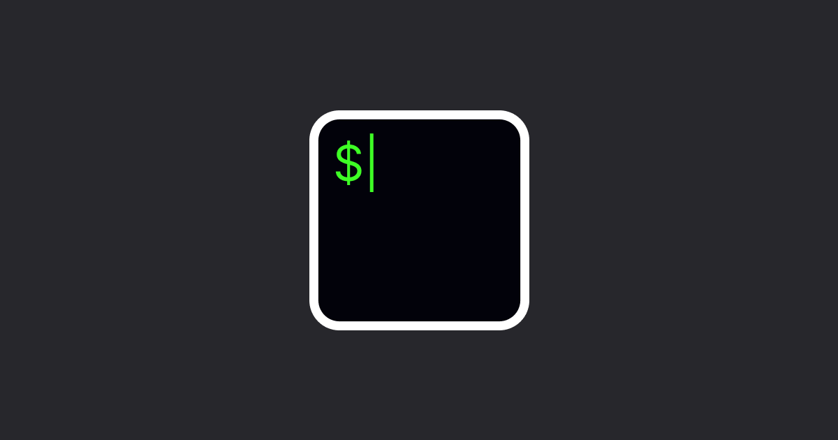 A small little  terminal logo where there is some green text up in the top left corner.